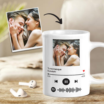 Mug Couple coeur imprimé personnalisé